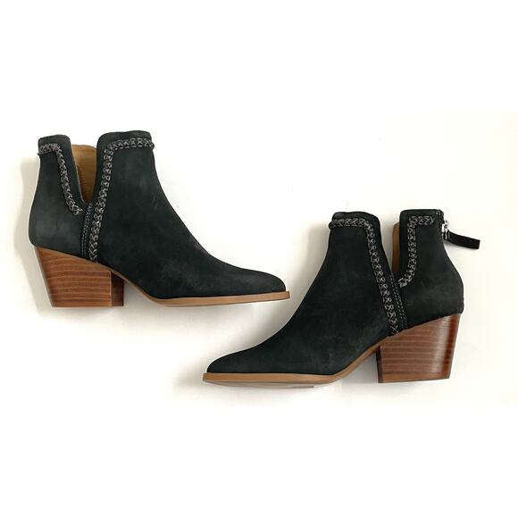 Dolce Vita Heeled Pointed Toe Suede Western Bootie Black Dark Gray Size 6.5 NEW - Picture 6 of 9